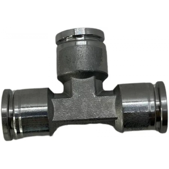 Conexão Pneumática União Em T Aço Inox Tubo 08mm